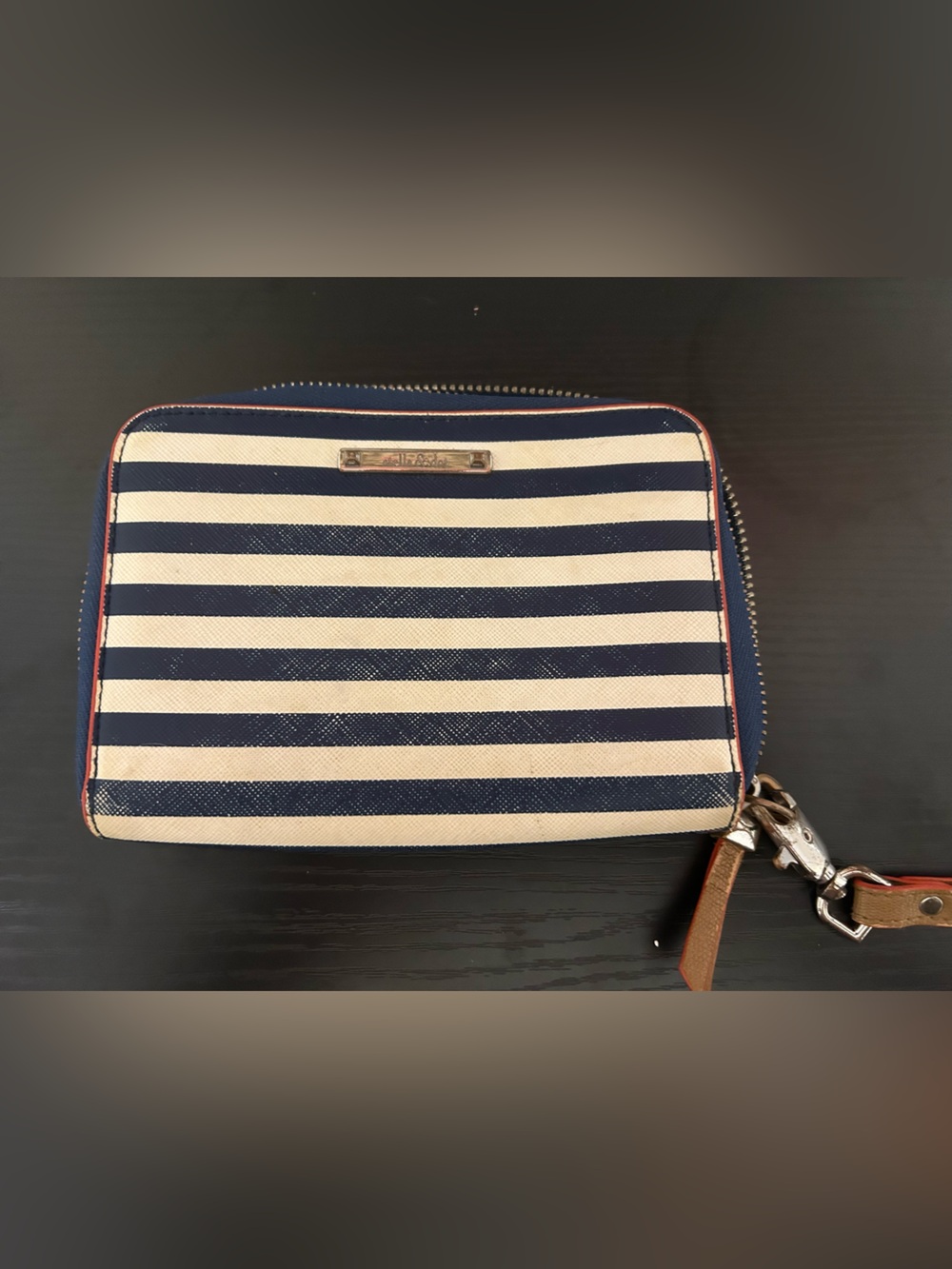 Striped Navy & White Zip Wallet and pouch by Stella & Dot